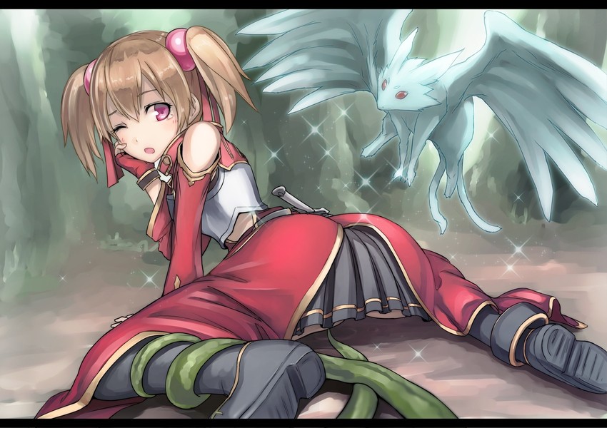 silica, pina, and garish gerbera (sword art online) drawn by tea_(nakenashi)