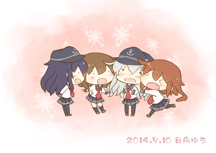 hibiki, inazuma, ikazuchi, and akatsuki (kantai collection) drawn by hinata_yuu