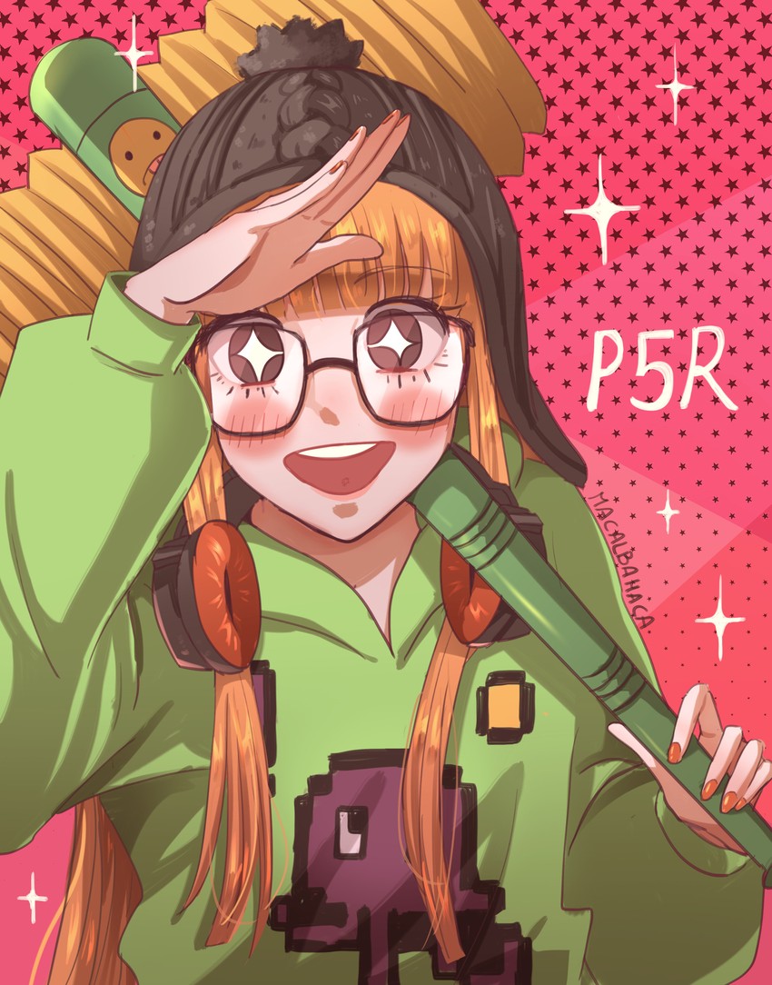 sakura futaba (persona and 2 more) drawn by macalbahaca