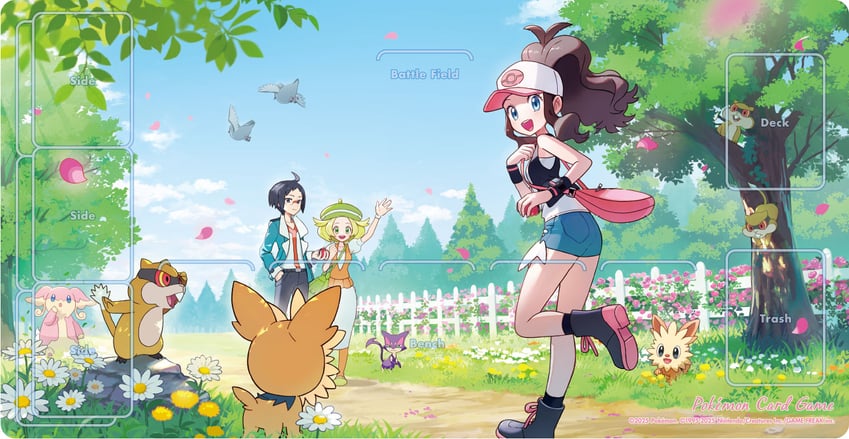 hilda, bianca, cheren, audino, purrloin, and 3 more (pokemon and 2 more) drawn by nao_(naaa_195)