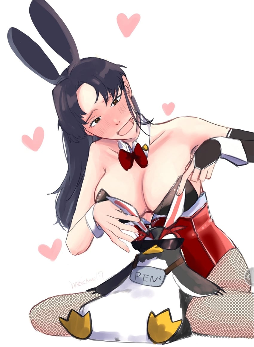 katsuragi misato and penpen (neon genesis evangelion) drawn by mokmo
