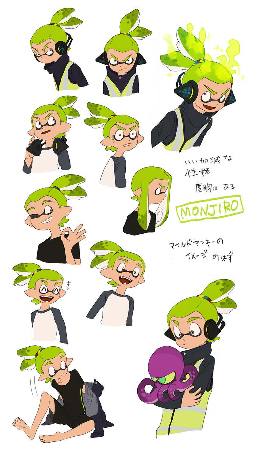 inkling player character, octoling player character, inkling boy, takozonesu, akashi, and 1 more (splatoon and 1 more) drawn by katou_(osoraku)