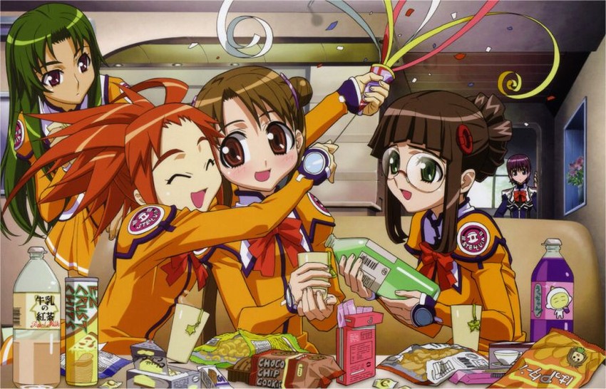 katase shima, fujisawa yayoi, arisa glennorth, machida ayaka, and kayama akira (uchuu no stellvia)
