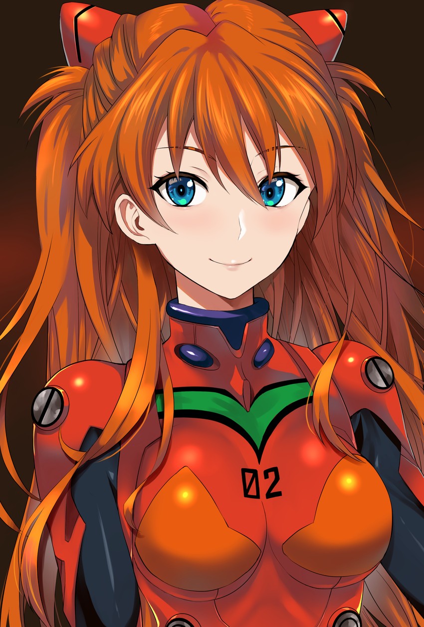 souryuu asuka langley and eva 02 (neon genesis evangelion) drawn by pukara