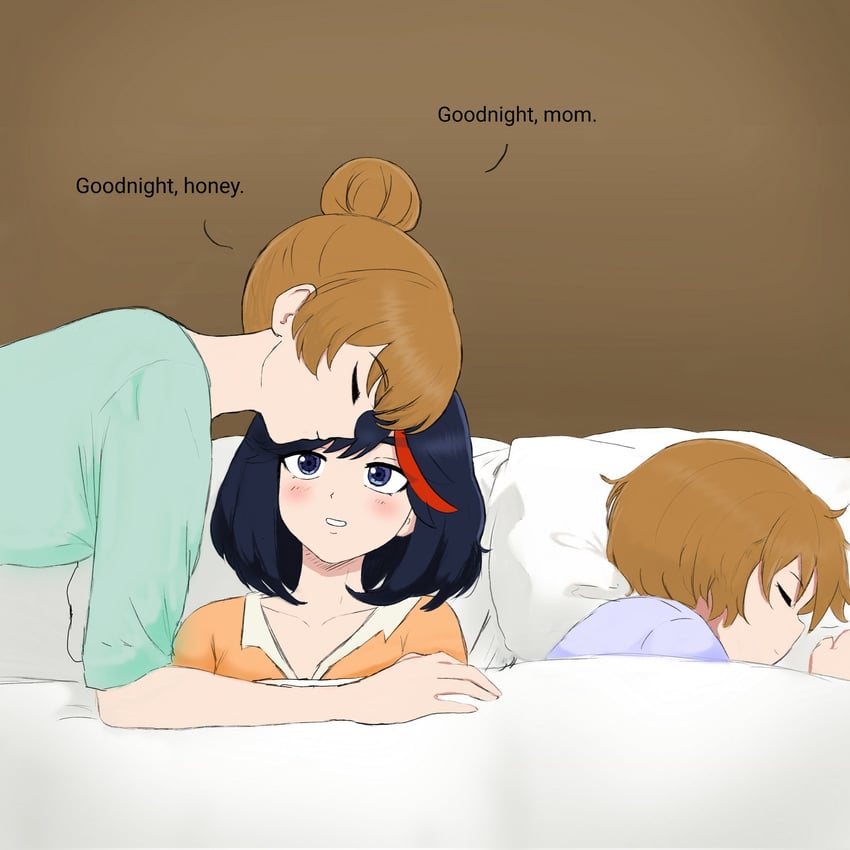 matoi ryuuko, mankanshoku mako, and mankanshoku sukuyo (kill la kill) drawn by karinakamichi
