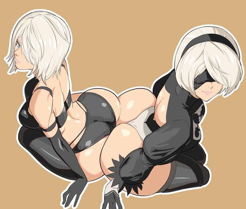 2b and a2 (nier and 1 more) drawn by octavius_(octavius_dp)