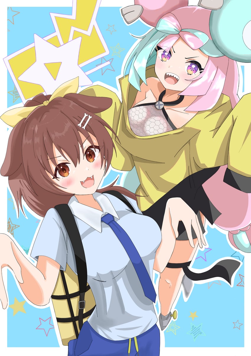 inugami korone and iono (pokemon and 2 more) drawn by rmwt7525