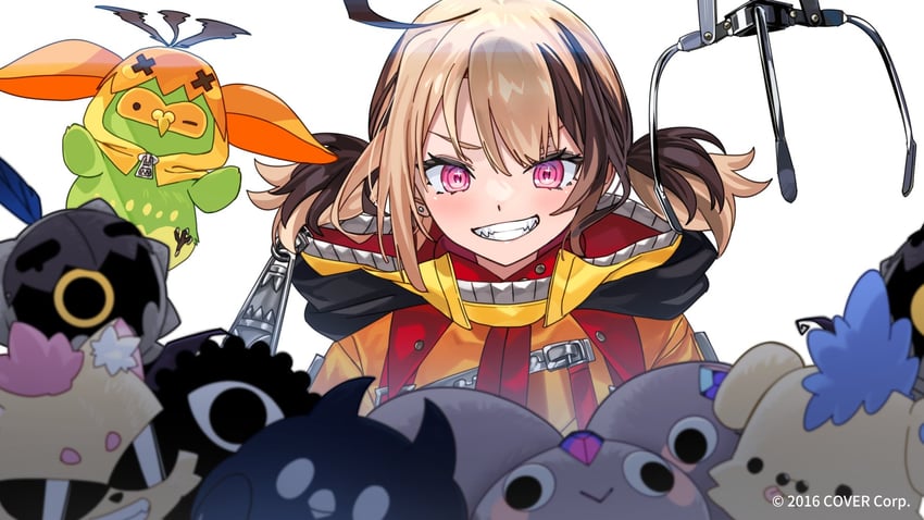 gigi murin, pebble, jailbird, novelites, popo, and 1 more (hololive and 1 more) drawn by yomosaka