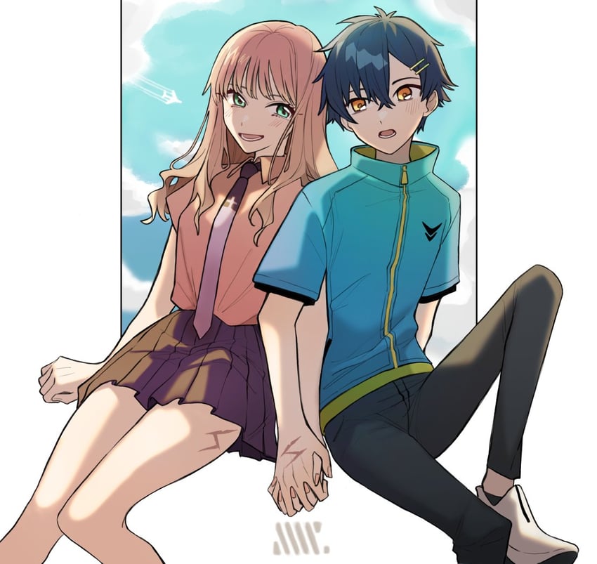 minami yume and asanaka yomogi (gridman universe) drawn by nateco