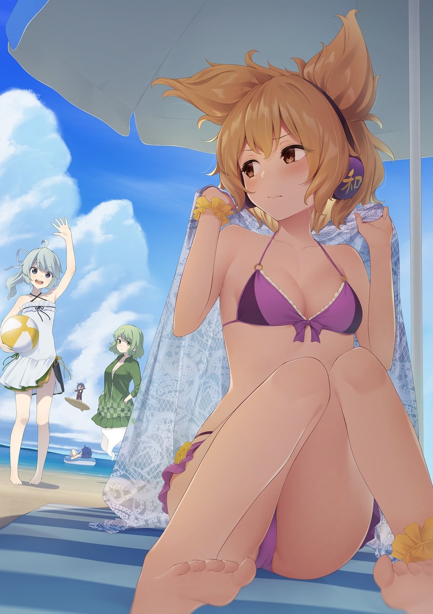 toyosatomimi no miko, mononobe no futo, kaku seiga, miyako yoshika, and soga no tojiko (touhou) drawn by kanpa_(campagne_9)