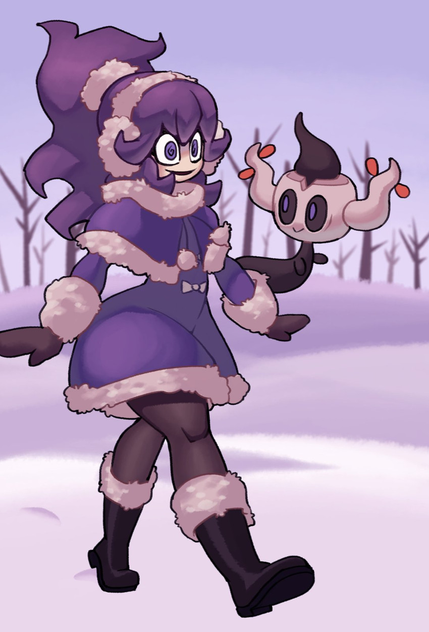 hex maniac and phantump (pokemon and 1 more) drawn by kurt_robinson