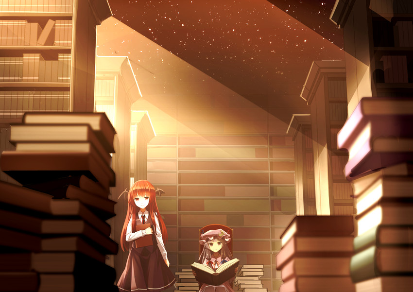 patchouli knowledge and koakuma (touhou) drawn by clere