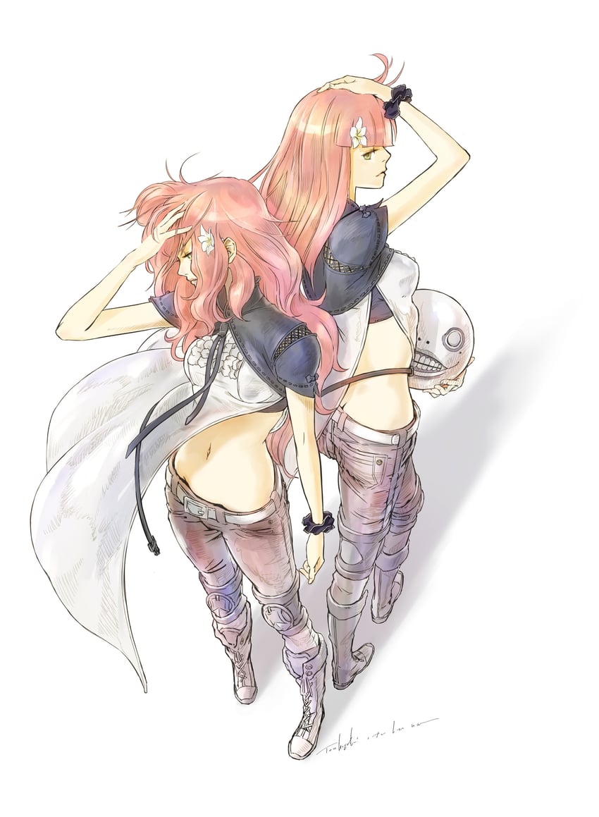 emil, devola, and popola (nier and 1 more) drawn by itahana_toshiyuki