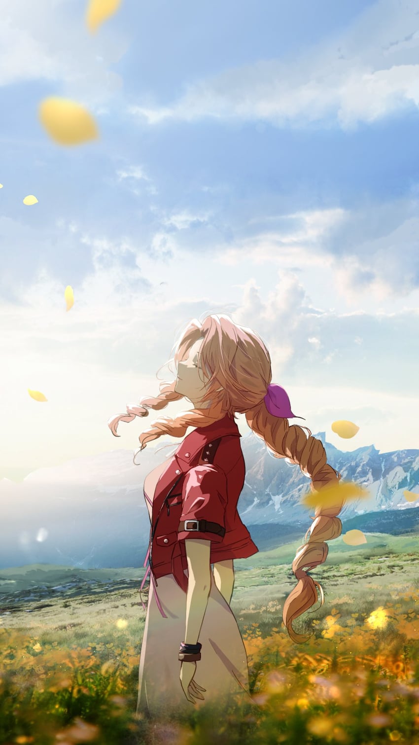 aerith gainsborough (final fantasy and 3 more) drawn by s_mizuki666