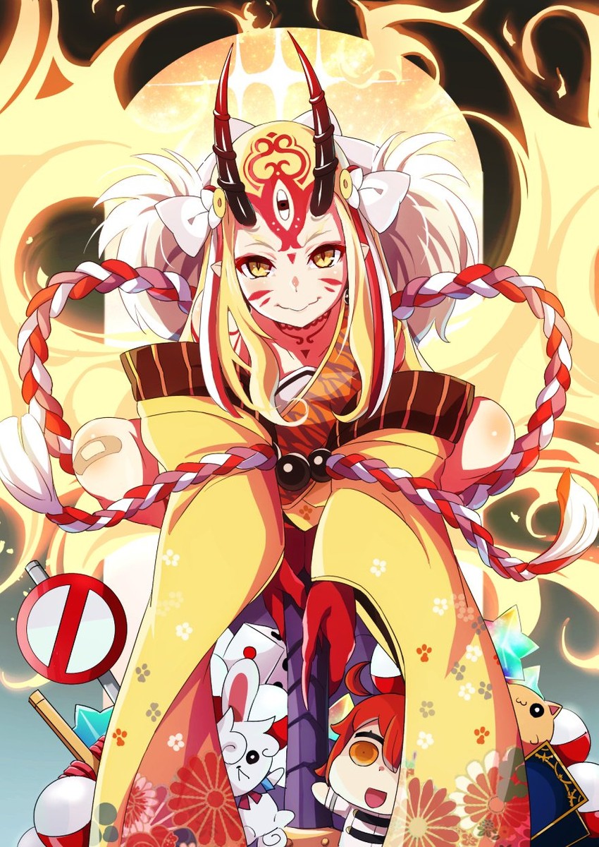 fujimaru ritsuka, fou, and ibaraki douji (fate and 1 more) drawn by nari_(nari149528)