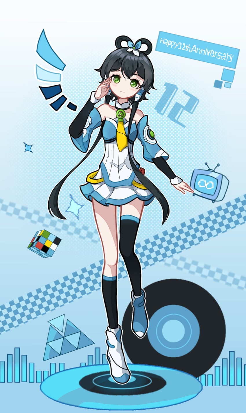 luo tianyi and luo tianyi v3 (vocaloid and 1 more) drawn by pointzhu