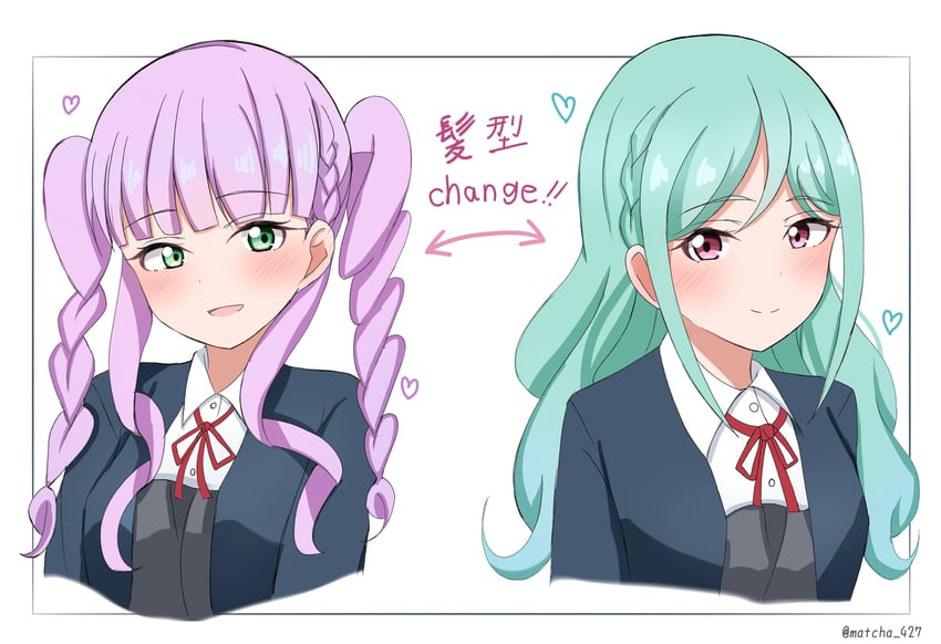wien margarete and onitsuka tomari (love live! and 1 more) drawn by matcha_moti_(matcha_427)