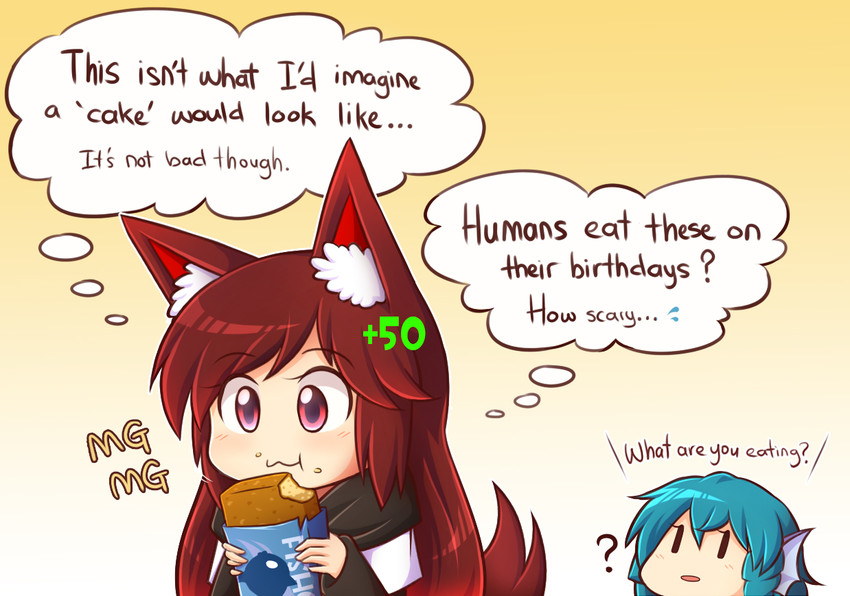 imaizumi kagerou and wakasagihime (touhou and 1 more) drawn by wool_(miwol)