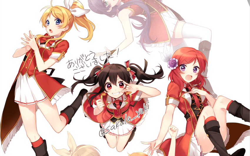 nishikino maki, yazawa nico, and ayase eli (love live! and 1 more) drawn by sakura_yuki_(clochette)