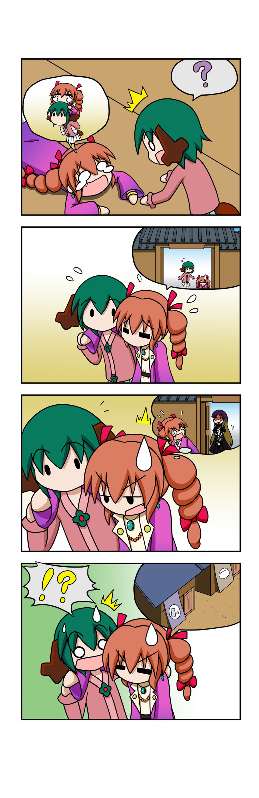 hijiri byakuren, kasodani kyouko, and yorigami jo'on (touhou) drawn by rakugaki-biyori