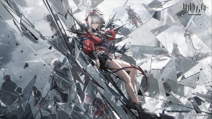 w, theresa, ines, wis'adel, and hoederer (arknights) drawn by novelance