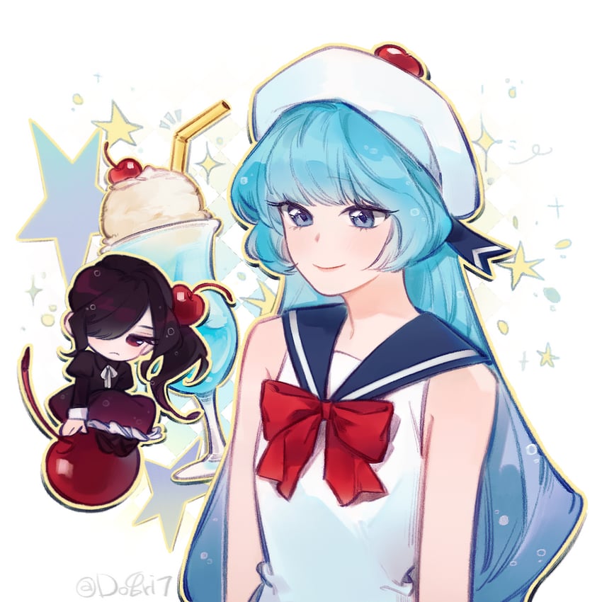 cream soda cookie and cherry cola cookie (cookie run and 2 more) drawn by do8ri7