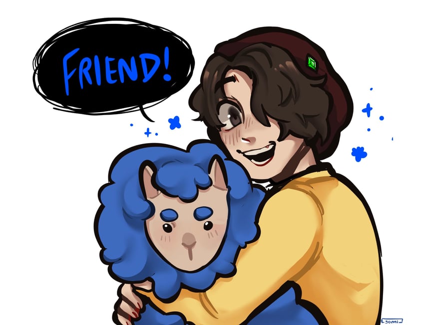 wilbur soot, ghostbur, and friend the sheep (minecraft youtube and 1 more) drawn by gomi_(gomiidd)