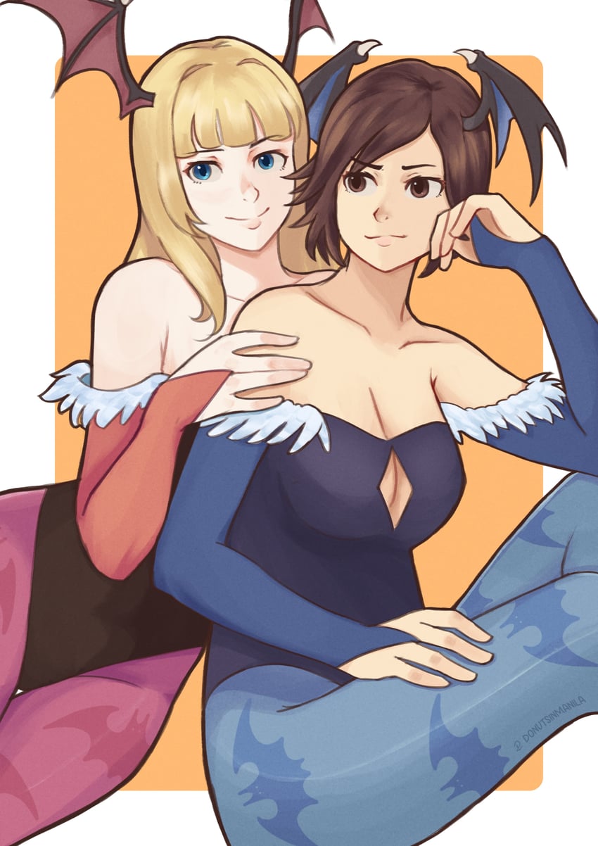 morrigan aensland, lilith, kazama asuka, and lili (darkstalkers and 1 more) drawn by donima_(donutsinmanila)