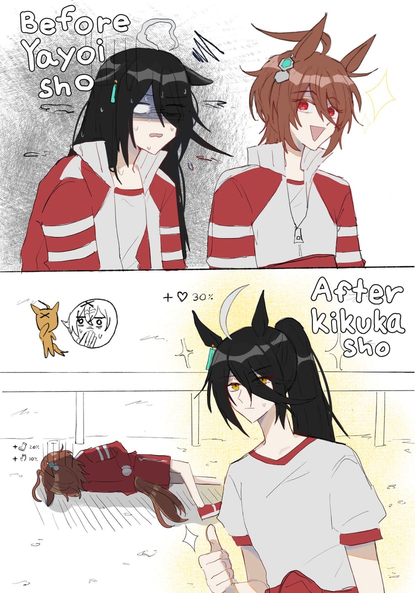 agnes tachyon, manhattan cafe, and jungle pocket (umamusume) drawn by nsaneiei