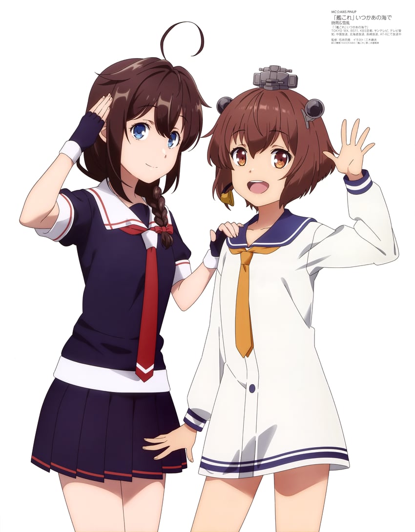 shigure and yukikaze (kantai collection and 1 more) drawn by miki_mai