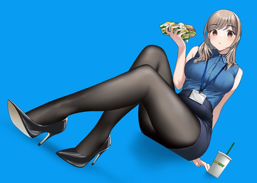akaori umeka (kaisha no senpai akaori-san) drawn by doushimasho