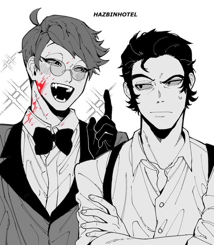 alastor and husk (hazbin hotel) drawn by neg_50asu