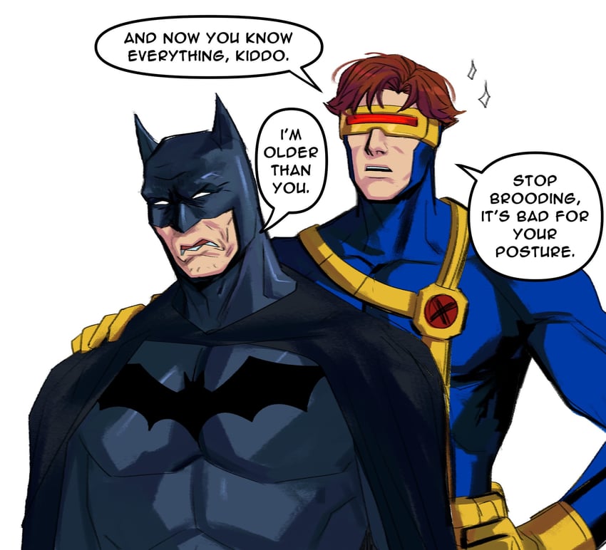 batman and cyclops (marvel and 3 more) drawn by yakichou