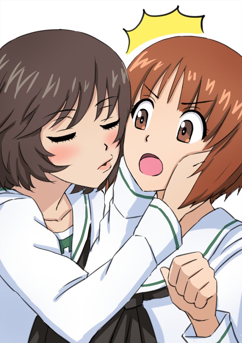 nishizumi miho and akiyama yukari (girls und panzer) drawn by omachi_(slabco)