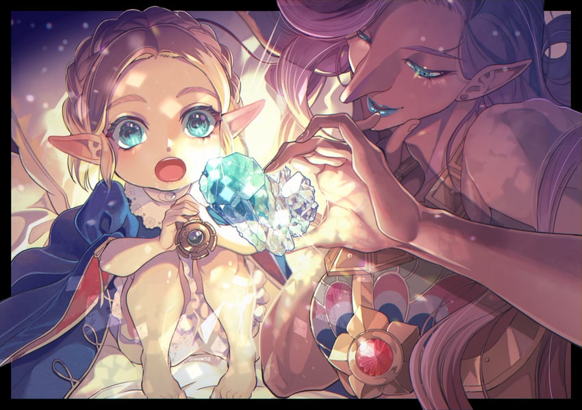 princess zelda and urbosa (the legend of zelda and 1 more) drawn by naname_(seven28)