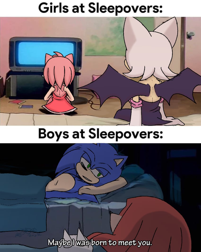 sonic the hedgehog, amy rose, rouge the bat, and knuckles the echidna (neon genesis evangelion and 1 more) drawn by molu9818