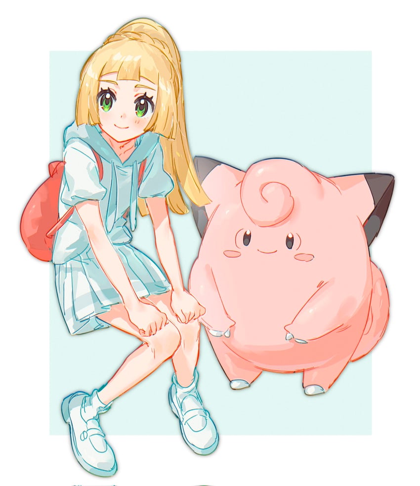 lillie and clefairy (pokemon and 1 more) drawn by fua1heyvot4ifsr