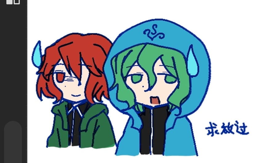shitodo hooaka and shitodo aoji (len'en) drawn by needless_(toyaco)