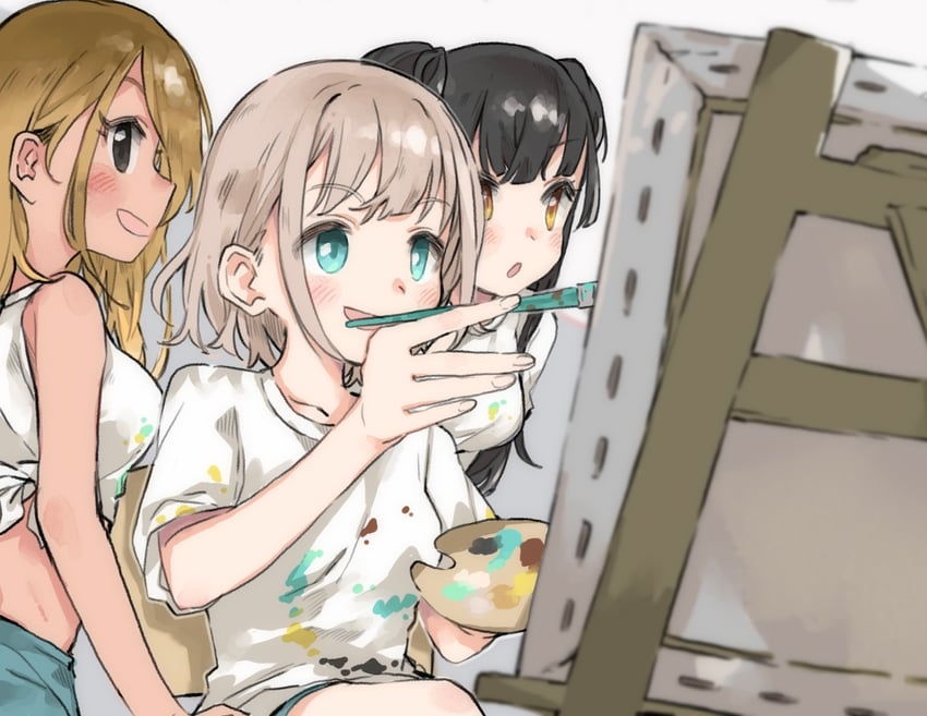 mayuzumi fuyuko, serizawa asahi, and izumi mei (idolmaster and 1 more) drawn by kukai
