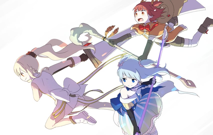 minami rena, togame momoko, and akino kaede (mahou shoujo madoka magica and 1 more) drawn by samidare_(hoshi)