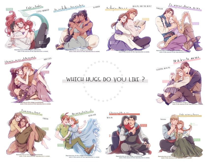 anna, ariel, rapunzel, jasmine, belle, and 15 more (frozen and 11 more) drawn by mizala