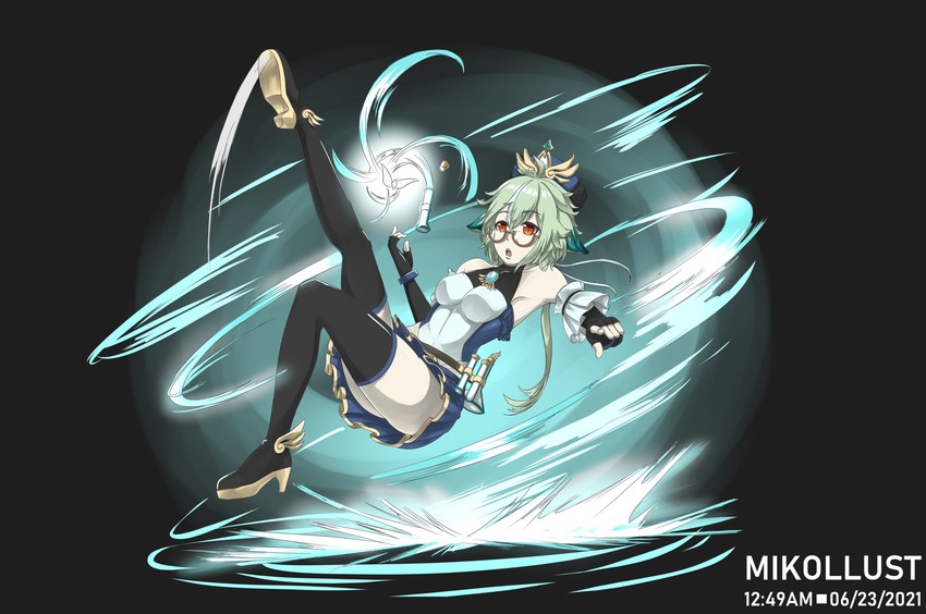 sucrose (genshin impact) drawn by maikeruexe
