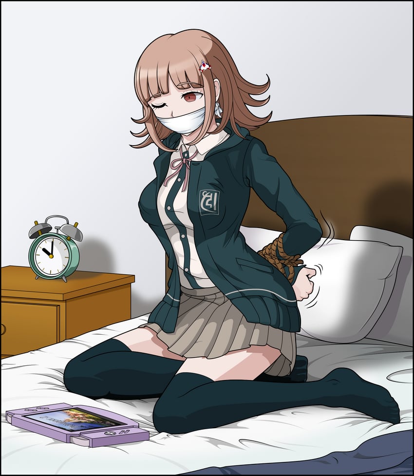 nanami chiaki (danganronpa and 2 more) drawn by just_some_guy