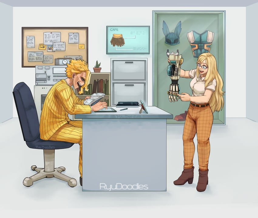 yagi toshinori and melissa shield (boku no hero academia) drawn by ryudoodles