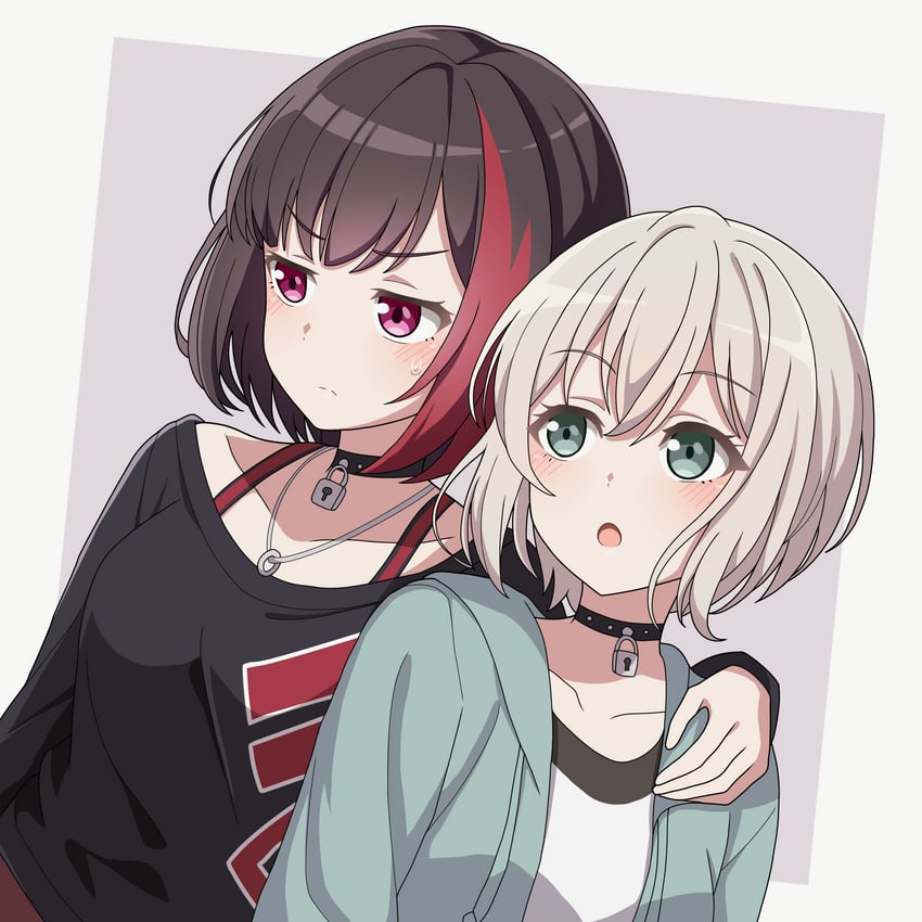 mitake ran and aoba moca (bang dream!) drawn by vector_(dmlddmld00)