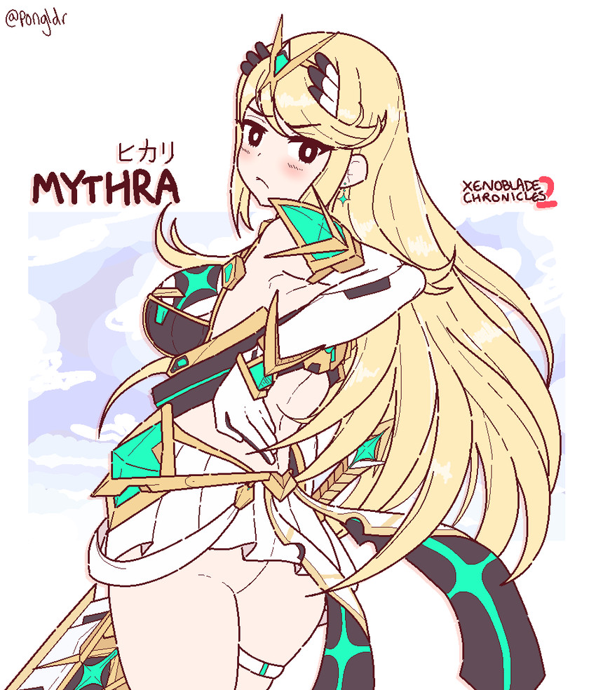 mythra (xenoblade chronicles and 1 more) drawn by pongldr