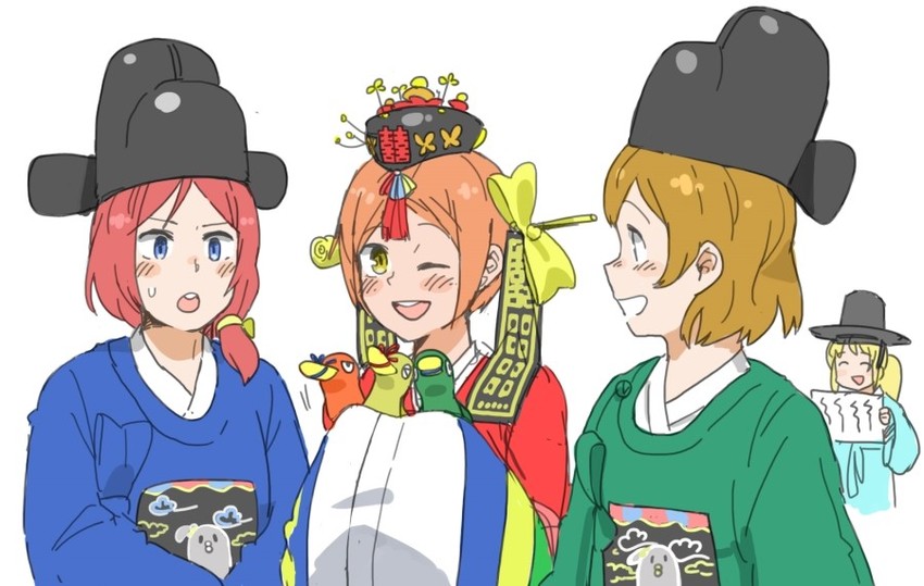 nishikino maki, ayase eli, hoshizora rin, koizumi hanayo, and minami kotori (love live! and 1 more) drawn by anyan_(jooho)