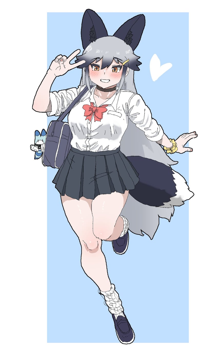 lucky beast and silver fox (kemono friends) drawn by kumasyan1998