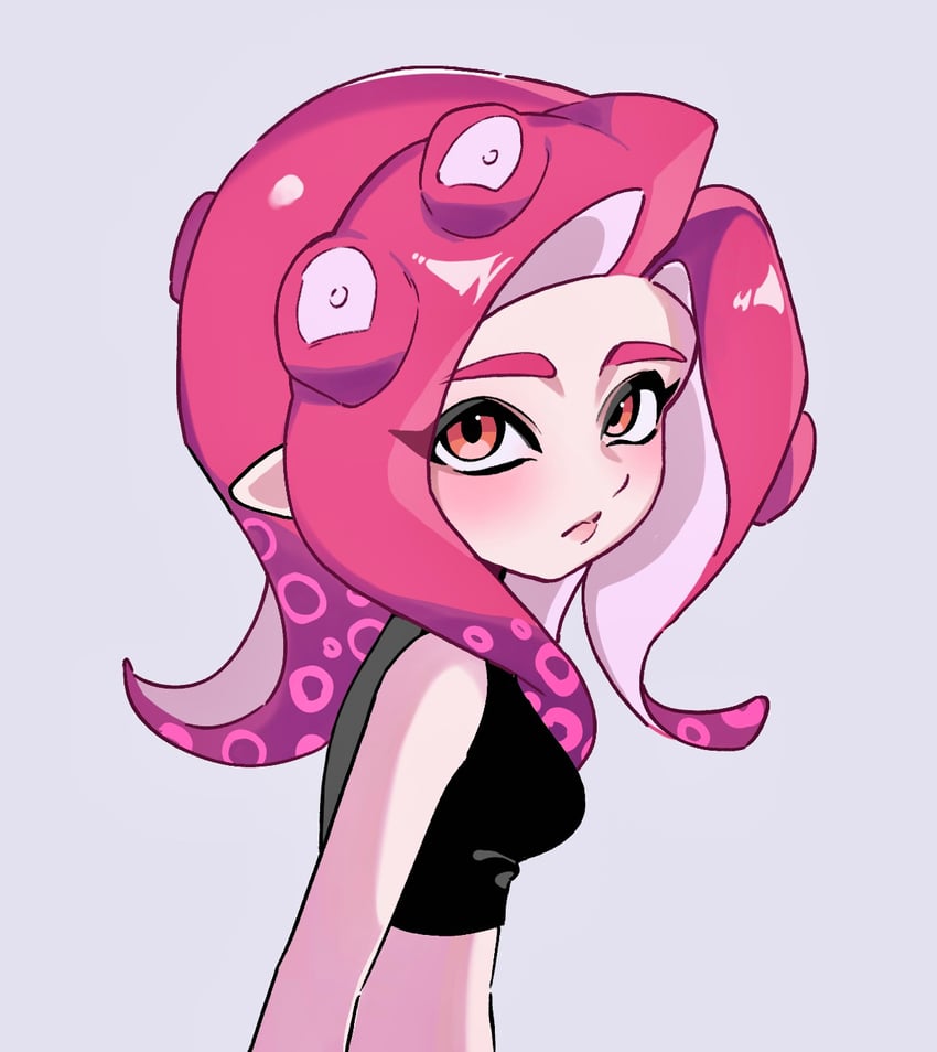 octoling player character, octoling girl, and agent 8 (splatoon) drawn by lya_(ctrc5838)