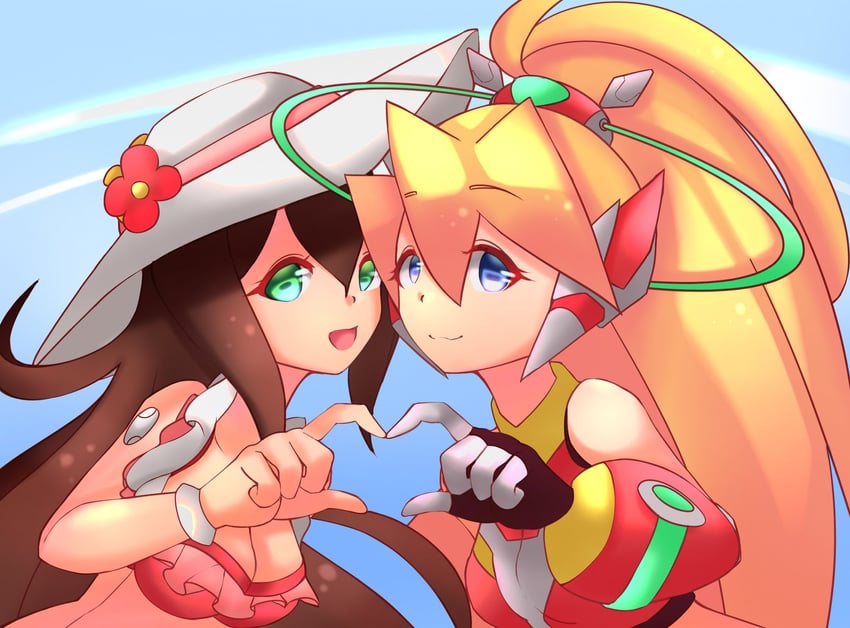 ciel, iris, and swimsuit iris (mega man and 3 more) drawn by lgn_roseta